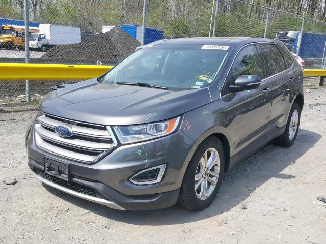 2FMTK4J82FBC37501 - 2015 FORD EDGE SEL GRAY photo 2