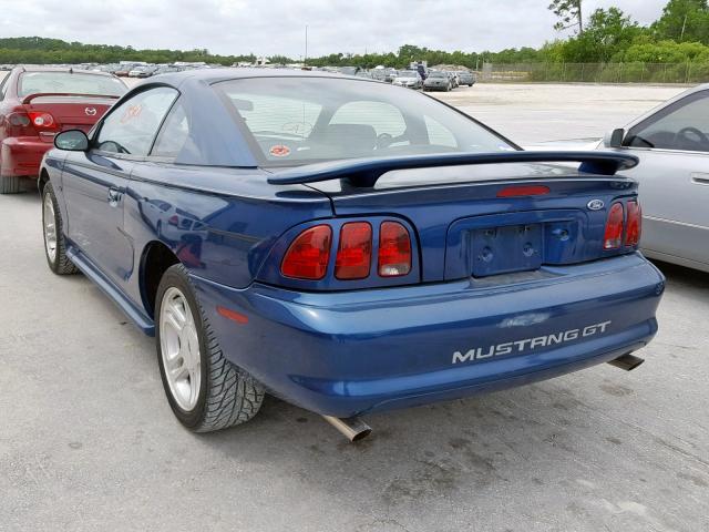 1FAFP42X3WF250996 - 1998 FORD MUSTANG GT BLUE photo 3