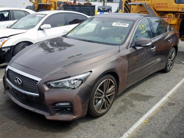 JN1BV7AP5EM676364 - 2014 INFINITI Q50 BASE BROWN photo 2