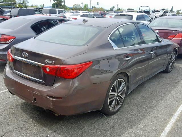 JN1BV7AP5EM676364 - 2014 INFINITI Q50 BASE BROWN photo 4