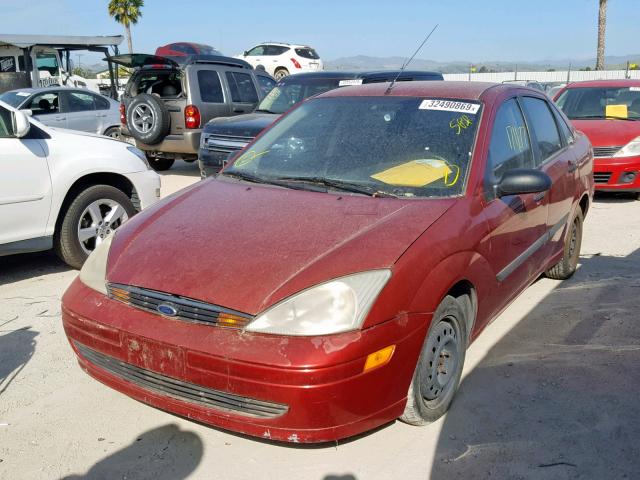 1FAFP33P91W217406 - 2001 FORD FOCUS LX BURGUNDY photo 2