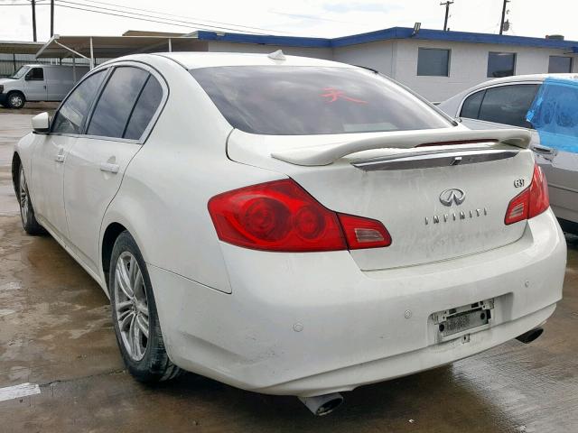 JN1CV6AP8CM623850 - 2012 INFINITI G37 BASE WHITE photo 3