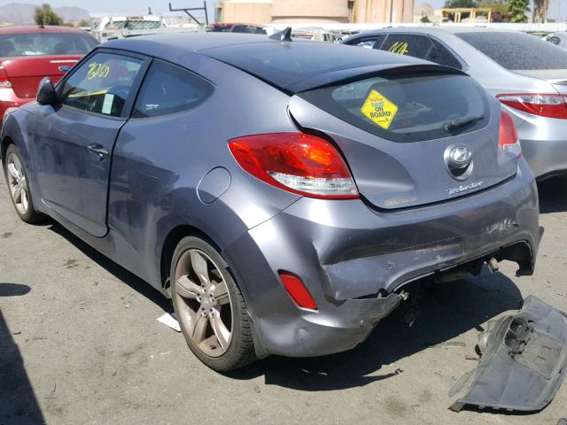 KMHTC6AD3DU172056 - 2013 HYUNDAI VELOSTER GRAY photo 3