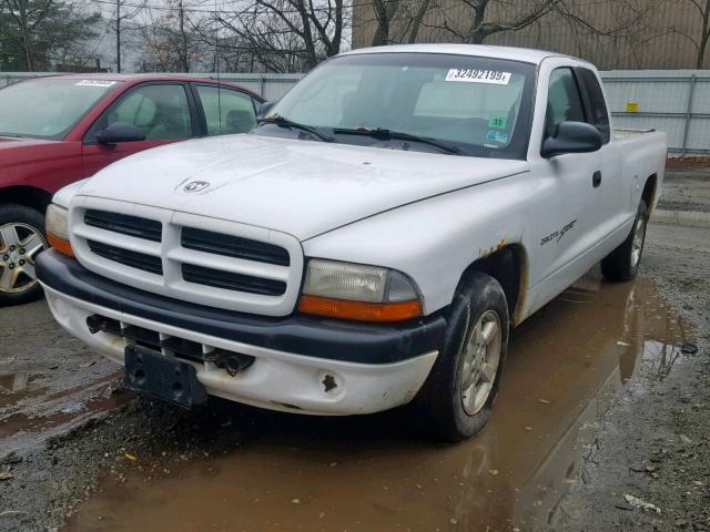 1B7GL22X61S223676 - 2001 DODGE DAKOTA WHITE photo 2