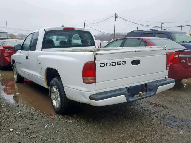 1B7GL22X61S223676 - 2001 DODGE DAKOTA WHITE photo 3