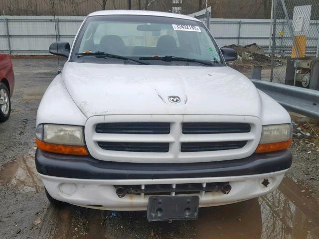 1B7GL22X61S223676 - 2001 DODGE DAKOTA WHITE photo 9