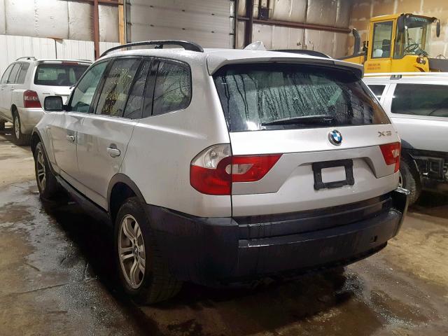 WBXPA93415WD20890 - 2005 BMW X3 3.0I SILVER photo 3