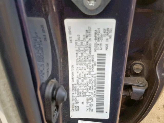 JTEHF21AX20043151 - 2002 TOYOTA HIGHLANDER BLUE photo 10