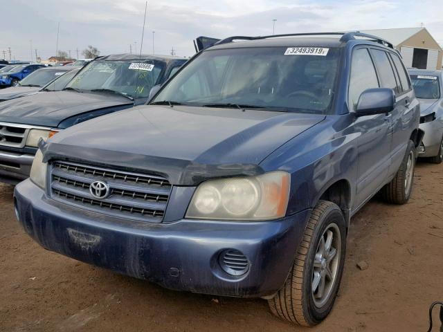 JTEHF21AX20043151 - 2002 TOYOTA HIGHLANDER BLUE photo 2