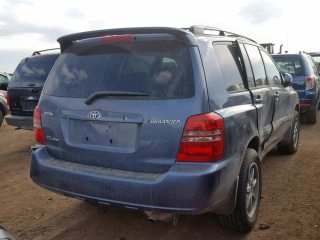 JTEHF21AX20043151 - 2002 TOYOTA HIGHLANDER BLUE photo 4