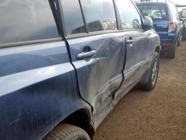 JTEHF21AX20043151 - 2002 TOYOTA HIGHLANDER BLUE photo 9