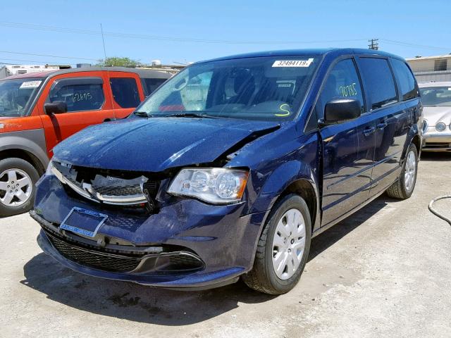 2C4RDGBG8ER175253 - 2014 DODGE GRAND CARA BLUE photo 2