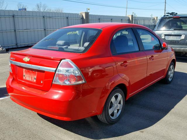 KL1TD5DE3BB127327 - 2011 CHEVROLET AVEO RED photo 4