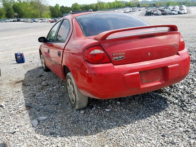 1B3ES26C13D243134 - 2003 DODGE NEON SE RED photo 3