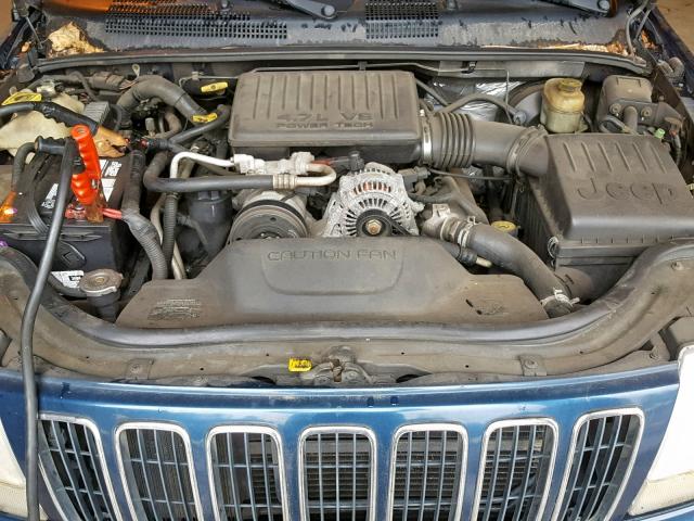 1J4GW58N91C542699 - 2001 JEEP GRAND CHER BLUE photo 7