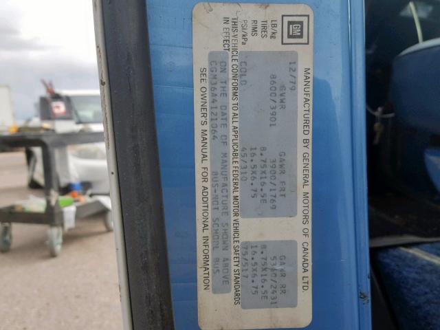 CGM36A4121064 - 1980 CHEVROLET VAN BLUE photo 10