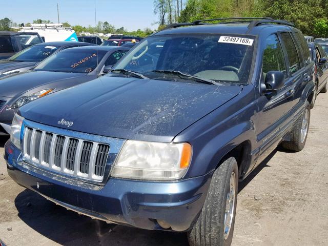 1J4GW58N14C354182 - 2004 JEEP GRAND CHER BLUE photo 2