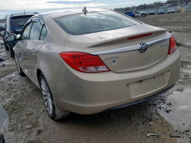 2G4GN5EC8B9182745 - 2011 BUICK REGAL CXL TAN photo 3