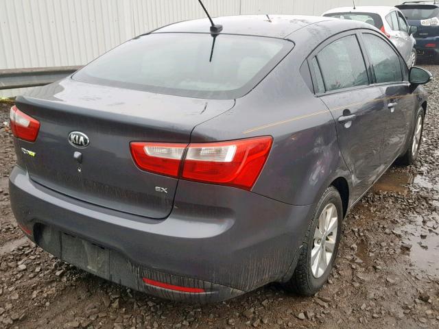 KNADN4A36D6270546 - 2013 KIA RIO EX GRAY photo 4