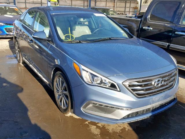 5NPE34AF2FH142367 - 2015 HYUNDAI SONATA SPO BLUE photo 1