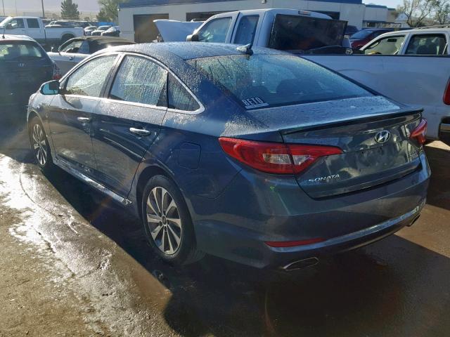 5NPE34AF2FH142367 - 2015 HYUNDAI SONATA SPO BLUE photo 3