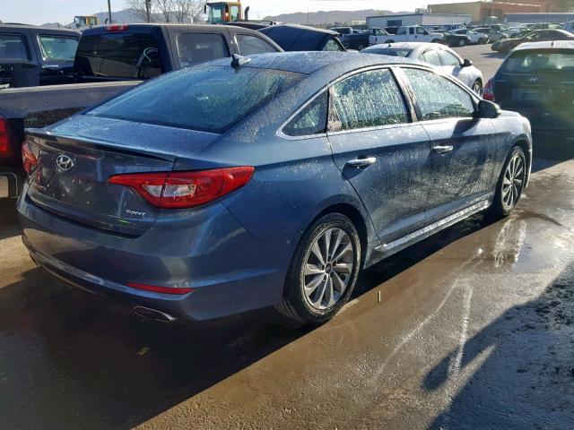 5NPE34AF2FH142367 - 2015 HYUNDAI SONATA SPO BLUE photo 4