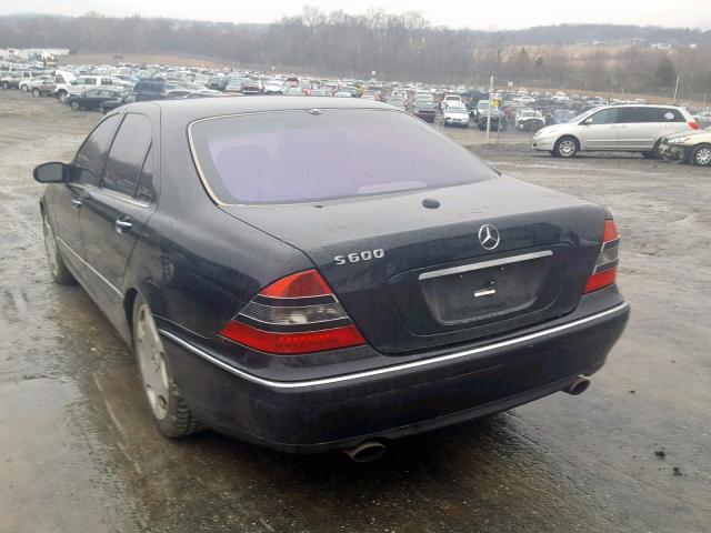 WDBNG76J65A440721 - 2005 MERCEDES-BENZ S 600 BLACK photo 3