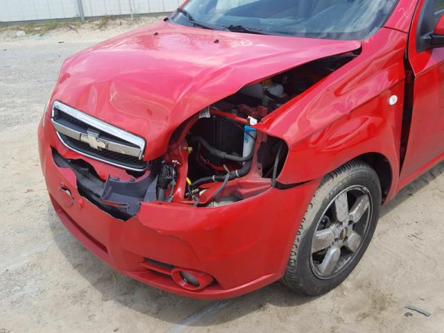 KL1TG56668B114836 - 2008 CHEVROLET AVEO LT RED photo 9