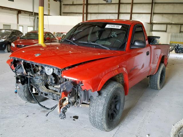 1B7GG26X01S133423 - 2001 DODGE DAKOTA RED photo 2