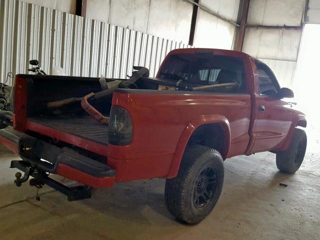 1B7GG26X01S133423 - 2001 DODGE DAKOTA RED photo 4