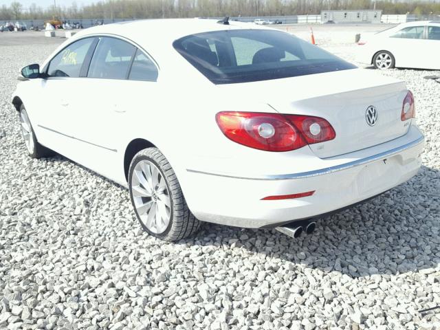 WVWHN7AN2CE540285 - 2012 VOLKSWAGEN CC LUXURY WHITE photo 3