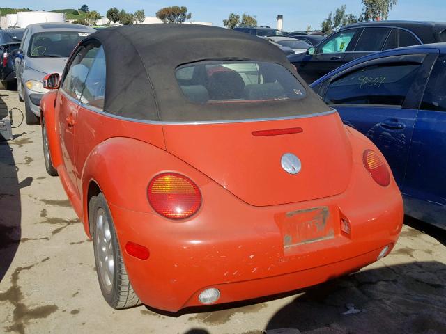 3VWCK21Y53M307203 - 2003 VOLKSWAGEN NEW BEETLE Narıncı foto 3