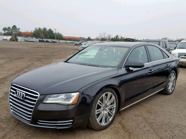 WAUA2AFD0DN025551 - 2013 AUDI A8 QUATTRO BLACK photo 2