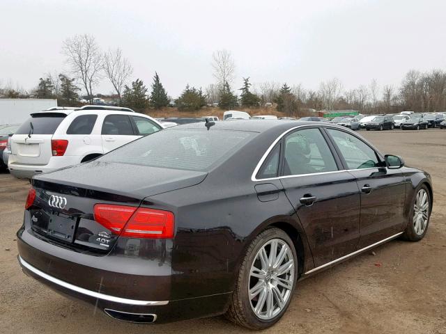 WAUA2AFD0DN025551 - 2013 AUDI A8 QUATTRO BLACK photo 4