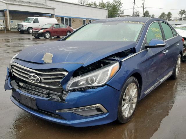 5NPE34AF2FH013173 - 2015 HYUNDAI SONATA SPO BLUE photo 2