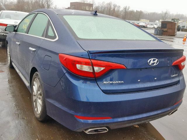 5NPE34AF2FH013173 - 2015 HYUNDAI SONATA SPO BLUE photo 3