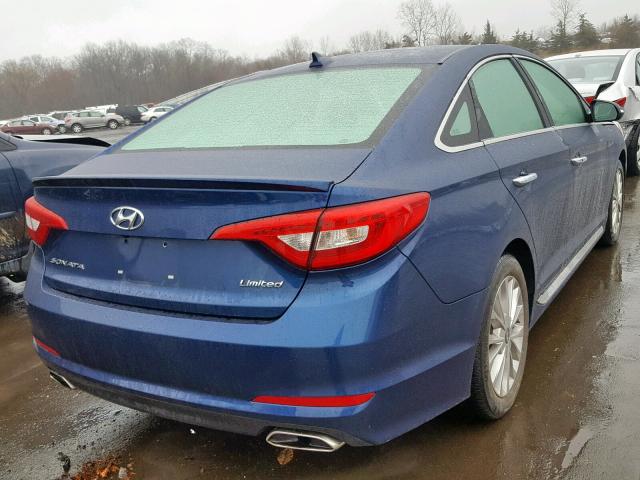 5NPE34AF2FH013173 - 2015 HYUNDAI SONATA SPO BLUE photo 4