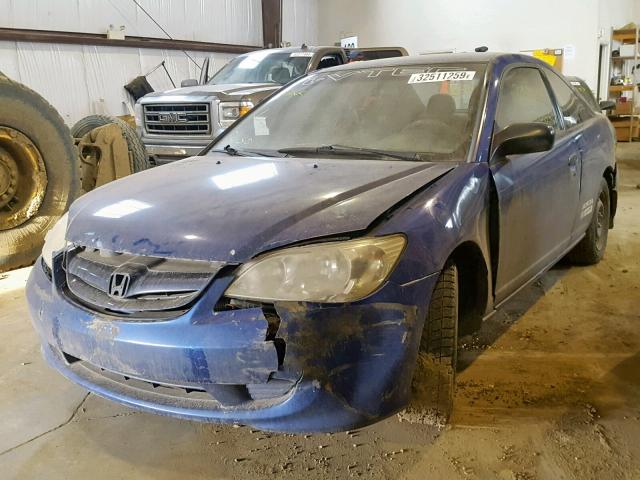 1HGEM21105L807932 - 2005 HONDA CIVIC DX V BLUE photo 2