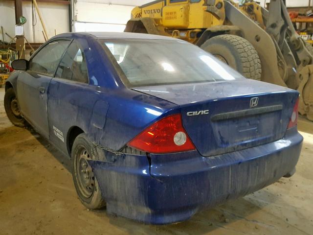 1HGEM21105L807932 - 2005 HONDA CIVIC DX V BLUE photo 3