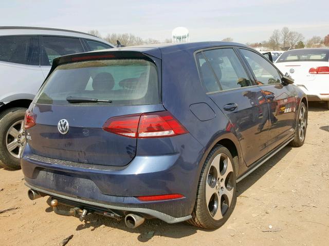 3VW447AU4JM285913 - 2018 VOLKSWAGEN GTI S/SE BLUE photo 4