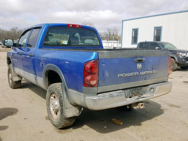 3D7KS28D67G755848 - 2007 DODGE RAM 2500 S BLUE photo 3