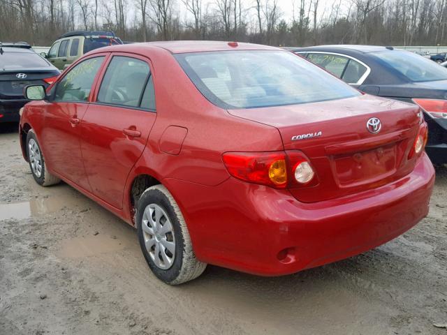 1NXBU40E49Z007292 - 2009 TOYOTA COROLLA BA RED photo 3