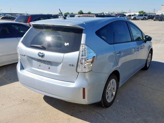 JTDZN3EU0EJ001379 - 2014 TOYOTA PRIUS V BLUE photo 4