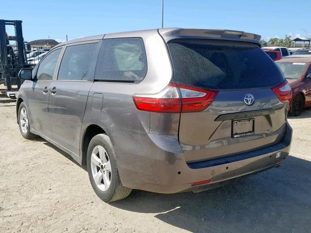 5TDZZ3DC3JS931366 - 2018 TOYOTA SIENNA L GRAY photo 3