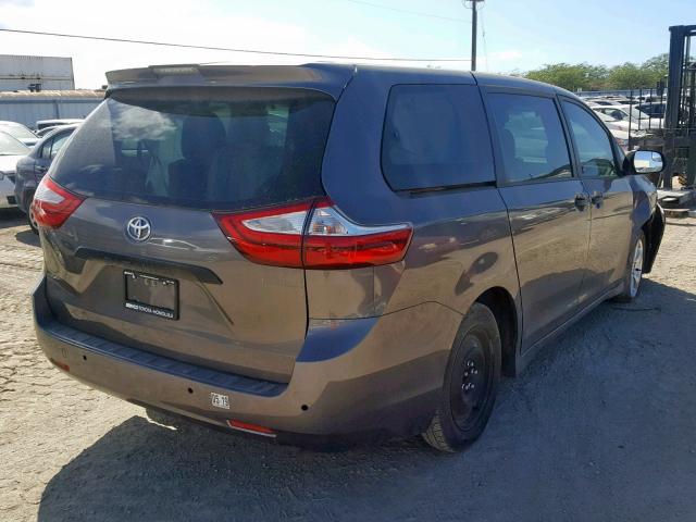 5TDZZ3DC3JS931366 - 2018 TOYOTA SIENNA L GRAY photo 4