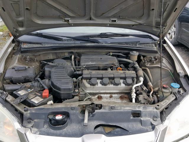 2HGES16385H047028 - 2005 HONDA CIVIC DX V GRAY photo 7