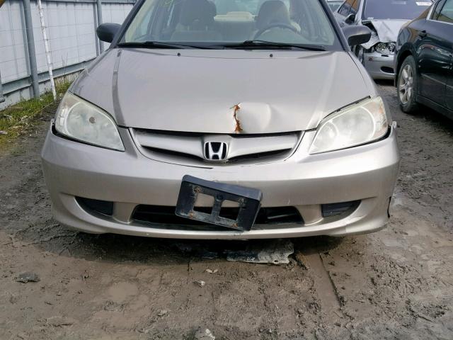 2HGES16385H047028 - 2005 HONDA CIVIC DX V GRAY photo 9