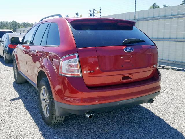 2FMDK48CX8BB24672 - 2008 FORD EDGE SEL RED photo 3