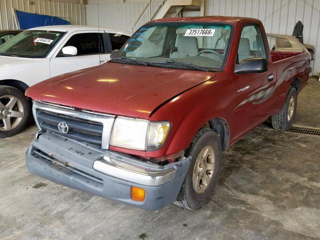 5TENL42N0YZ707625 - 2000 TOYOTA TACOMA MAROON photo 2