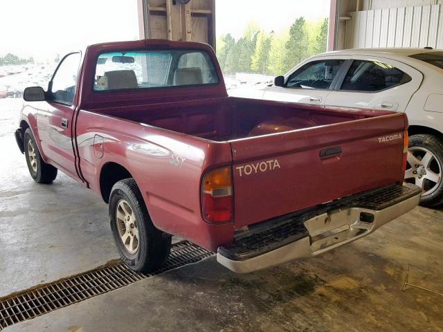 5TENL42N0YZ707625 - 2000 TOYOTA TACOMA MAROON photo 3